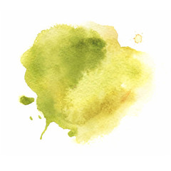 yellow green watercolor splash vector painted water color background