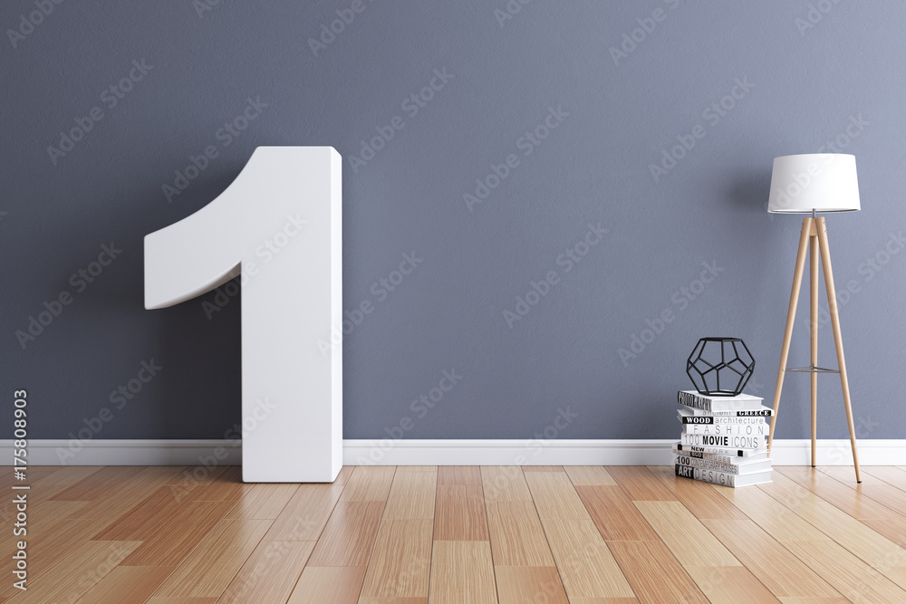 Fototapete mock up interior font 3d rendering number 1