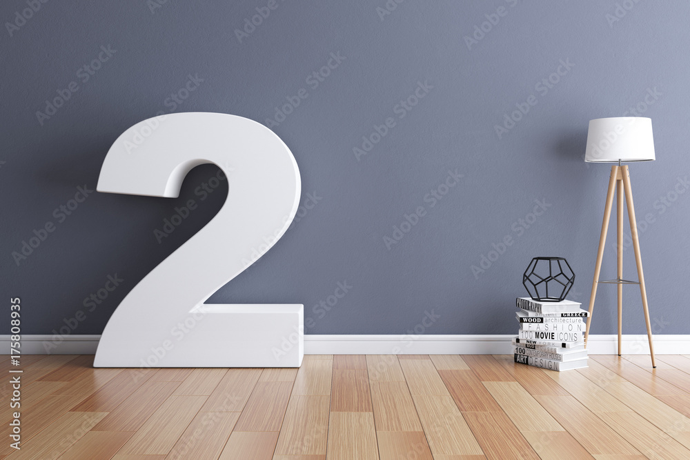 Fototapete mock up interior font 3d rendering number 2