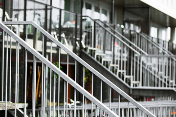 Modern metal stair entrances