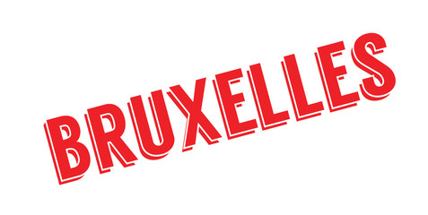 Bruxelles rubber stamp. Grunge design with dust scratches. Effects can be easily removed for a clean, crisp look. Color is easily changed.