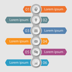 Vector infographic template for diagram, graph, presentation, chart, business concept with 6 options.