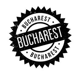 Bucharest rubber stamp. Grunge design with dust scratches. Effects can be easily removed for a clean, crisp look. Color is easily changed.