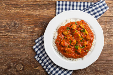 Traditional Indian and Pakistani cuisine. Tikka masala.