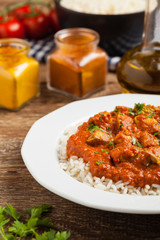 Traditional Indian and Pakistani cuisine. Tikka masala.
