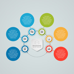 Vector infographic template for diagram, graph, presentation, chart, business concept with 6 options.