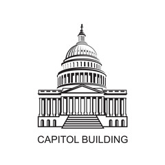 United States Capitol building icon in Washington DC