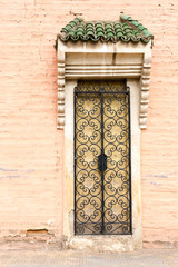 Old traditional islamic door in Moroccan buildings