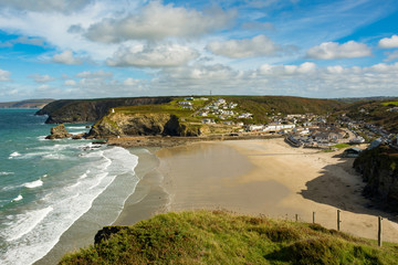 Portreath beach and countryside Cornwall