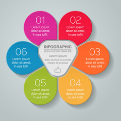 Vector infographic template for diagram, graph, presentation, chart, business concept with 6 options. 