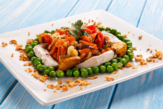 Chinese food - chicken with vegetables 