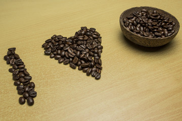 coffee concept - roasted coffee beans
