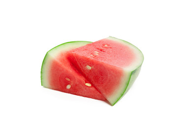 Slice of watermelon on white background