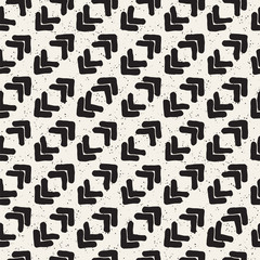 Seamless pattern with hand drawn lines. Abstract background with freehand brush strokes. Black and white texture. Ornament for wrapping paper.