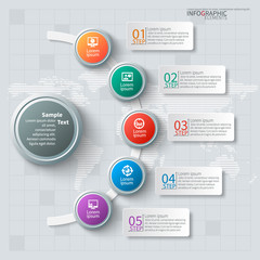 Abstract 3D Paper Infographics