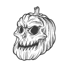 Pumpkin Halloween skull 