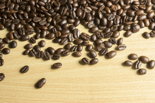 coffee concept - roasted coffee beans