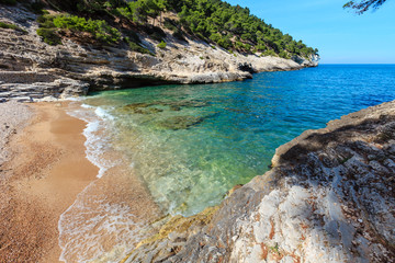 Summer Baia della Pergola beach, Puglia, Italy