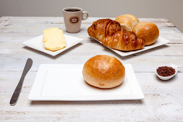 hard roll and croissant