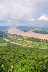 Fototapeta na wymiar Beautiful of landscape View Mekong River at Wat Pha Tak Suea in Nongkhai, Thailand