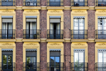 Facades of Madrid, capital of Spain