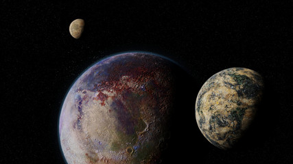 beautiful alien planet with moons