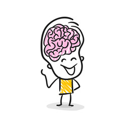 Strichfiguren / Strichmännchen: Gehirn, Intelligenz. (Nr. 121)
