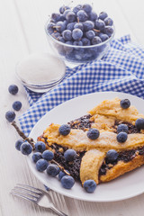 delicious homemade pie with blackthorn