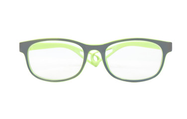 Fototapeta premium Gray green fashion glasses isolated on white background