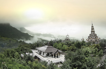 Fototapeta na wymiar Beautiful temple on the mountain