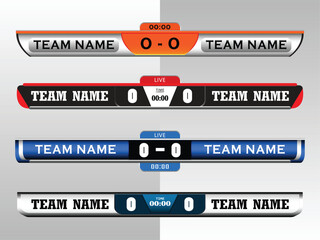 Scoreboard Digital Screeen Graphic Template for Broadcasting of soccer, football or futsal, illustration vector design template for soccer league match © Shutter2U