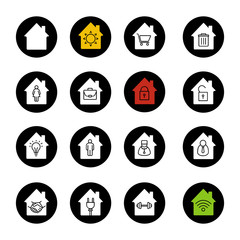Fototapeta premium Houses glyph icons set