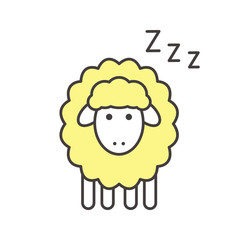 Sheep with zzz symbol color icon
