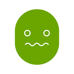 Worried smile glyph color icon