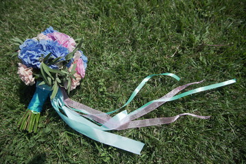 wedding bouquet on the grass