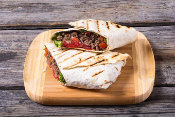 Homemade tasty burrito