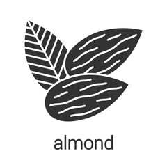 Fototapeta premium Almond glyph icon