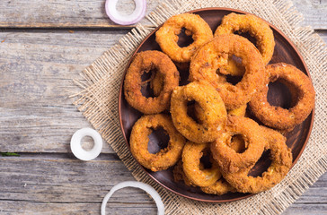 Homemade сrunchy fried onion rings