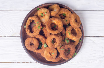 Homemade сrunchy fried onion rings