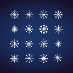 Winter Snowflakes, Flat design, icon, vectors