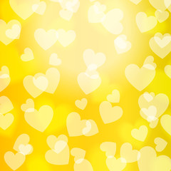 Yellow Gold Bokeh Heart, pattern, vector