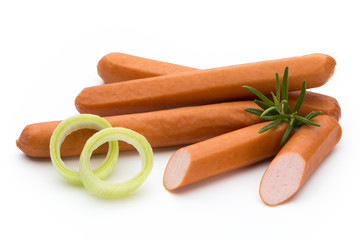 Fresh sausage isolated over white background.