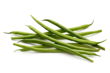 Green beans isolated on a white background.
