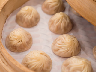 Closeup of Xiao Long Bao, Streamed Pork Dumplings Taiwan food 11