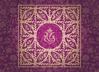 Naklejka premium Ganesha, wedding card, royal Rajasthan, India
