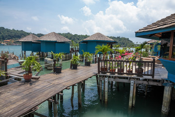 Houses on stilts in the fishing village of Bang Bao, Koh Chang, Thailand