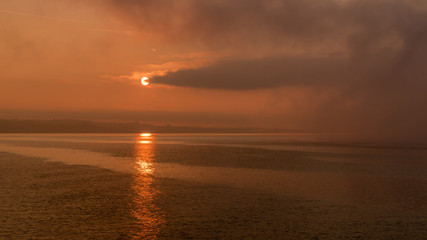 Foggy sunrise