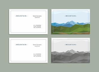 Business card, corporate identity, mountain landscape.