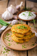Potato pancakes with sour cream