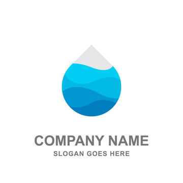 Water Droplet Mineral Laundry Logo Vector Icon
